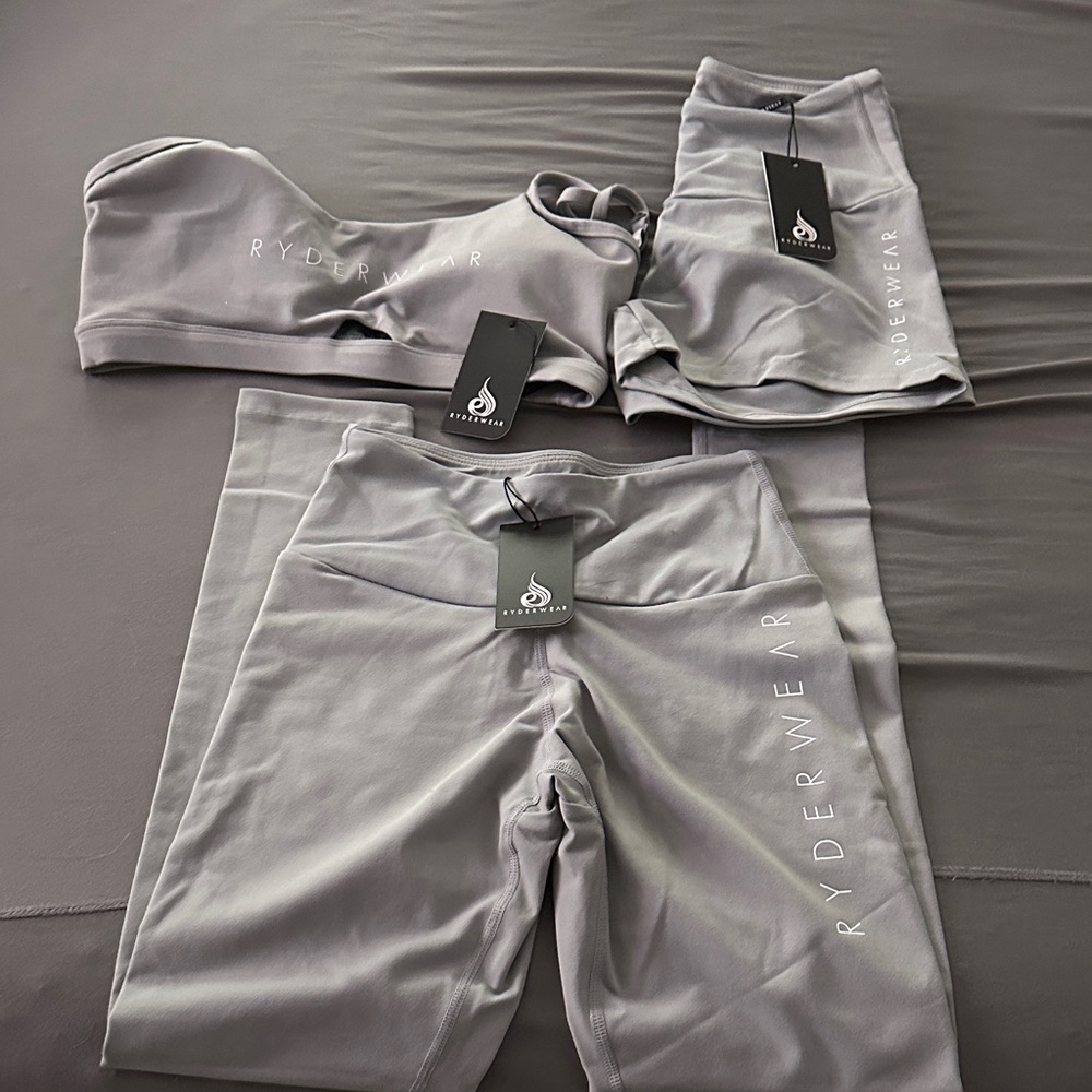 Ryderwear 3-Piece Gray Activewear Set NWT